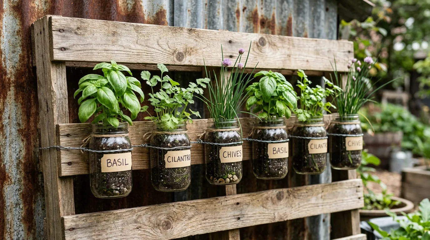 Pallet Garden With Mixed Plants
